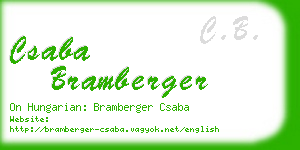 csaba bramberger business card